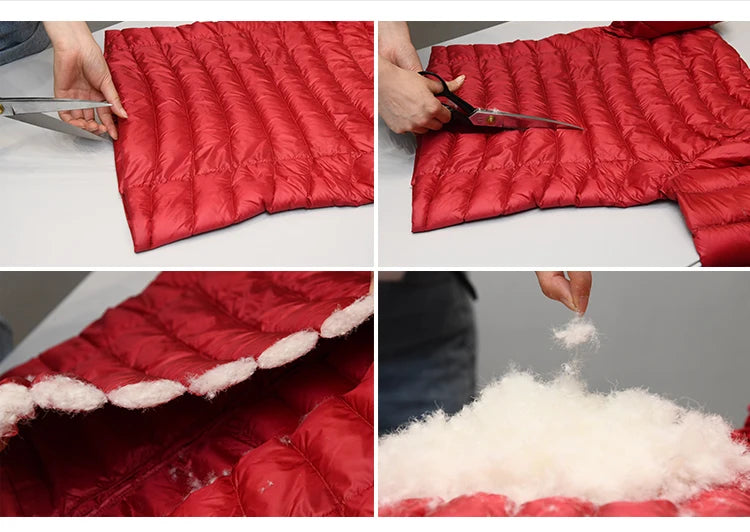 Piumino da donna bianco anatra 2021 nuovo piumino portatile con cappuccio Double face cappotto invernale da donna ultraleggero parka caldo