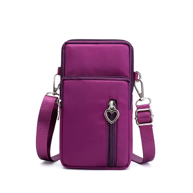 Borse a tracolla per donna Borsa piccola casual multifunzione in nylon impermeabile Custodia per cellulare Borsa a tracolla Borsa sportiva