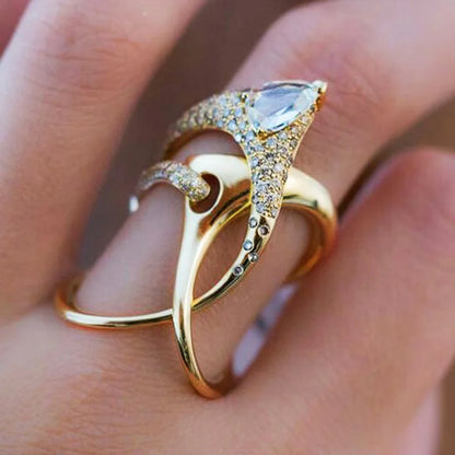 CAOSHI Trendy Style Color oro linea vuota anello semplice regalo di anniversario di matrimonio per moglie gioielli nobili per donna all'ingrosso all'ingrosso