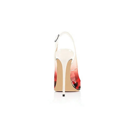 Sandales Femme Talon Haut Chaussures de Bureau Dames à Talons Hauts Escarpins à Bout Ouvert et Bride Arrière Sandales à Talons Aiguilles