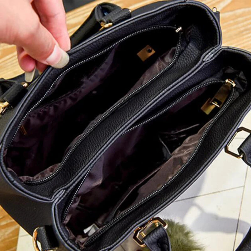 Yogodlns borsa da donna con ciondolo con perline borsa a tracolla in rilievo da donna borsa a tracolla da donna borse con palle di pelo borsa di alta qualità