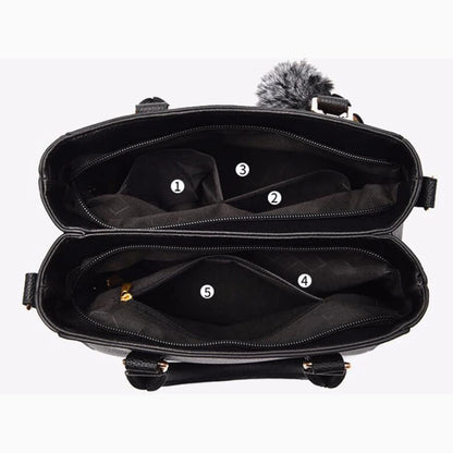 Borse a tracolla ricamate Borse da donna in pelle Borse da donna Sac a Main Borsa a mano con palla per capelli da donna
