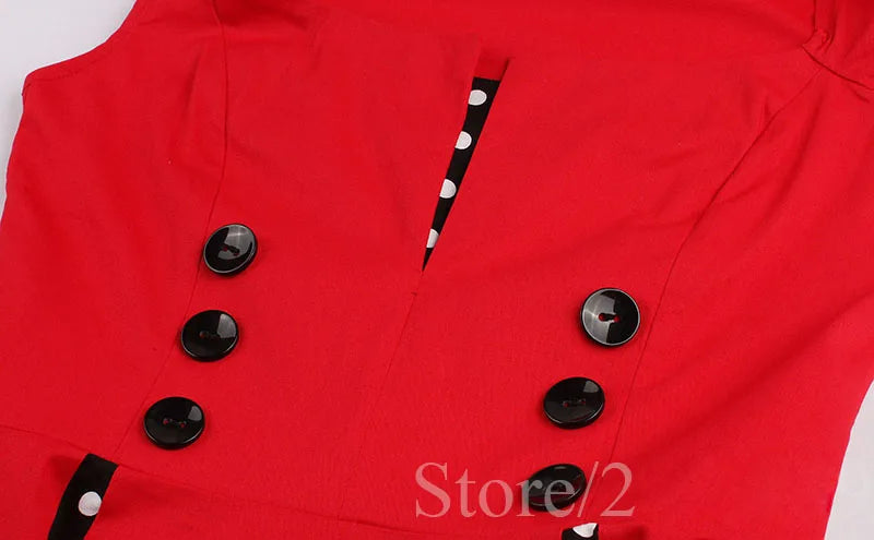 Abito da donna S-5XL, stile retrò vintage anni '50 e '60, Rockabilly, a pois, modello swing, Pin Up, per feste estive, elegante, tunica, Vestidos, casual.