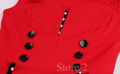 Abito da donna S-5XL, stile retrò vintage anni '50 e '60, Rockabilly, a pois, modello swing, Pin Up, per feste estive, elegante, tunica, Vestidos, casual.
