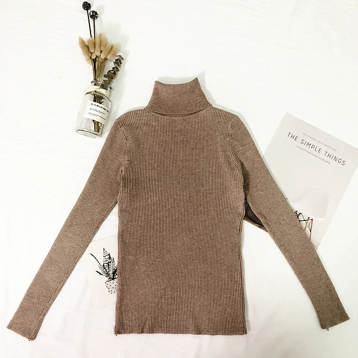 Maglioni da donna 2023 top invernali maglione a collo alto donna Pullover sottile maglione lavorato a maglia Pull Femme Hiver Truien Dames nuovo