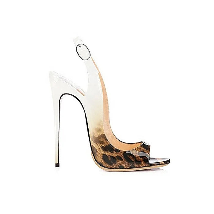 Sandales Femme Talon Haut Chaussures de Bureau Dames à Talons Hauts Escarpins à Bout Ouvert et Bride Arrière Sandales à Talons Aiguilles