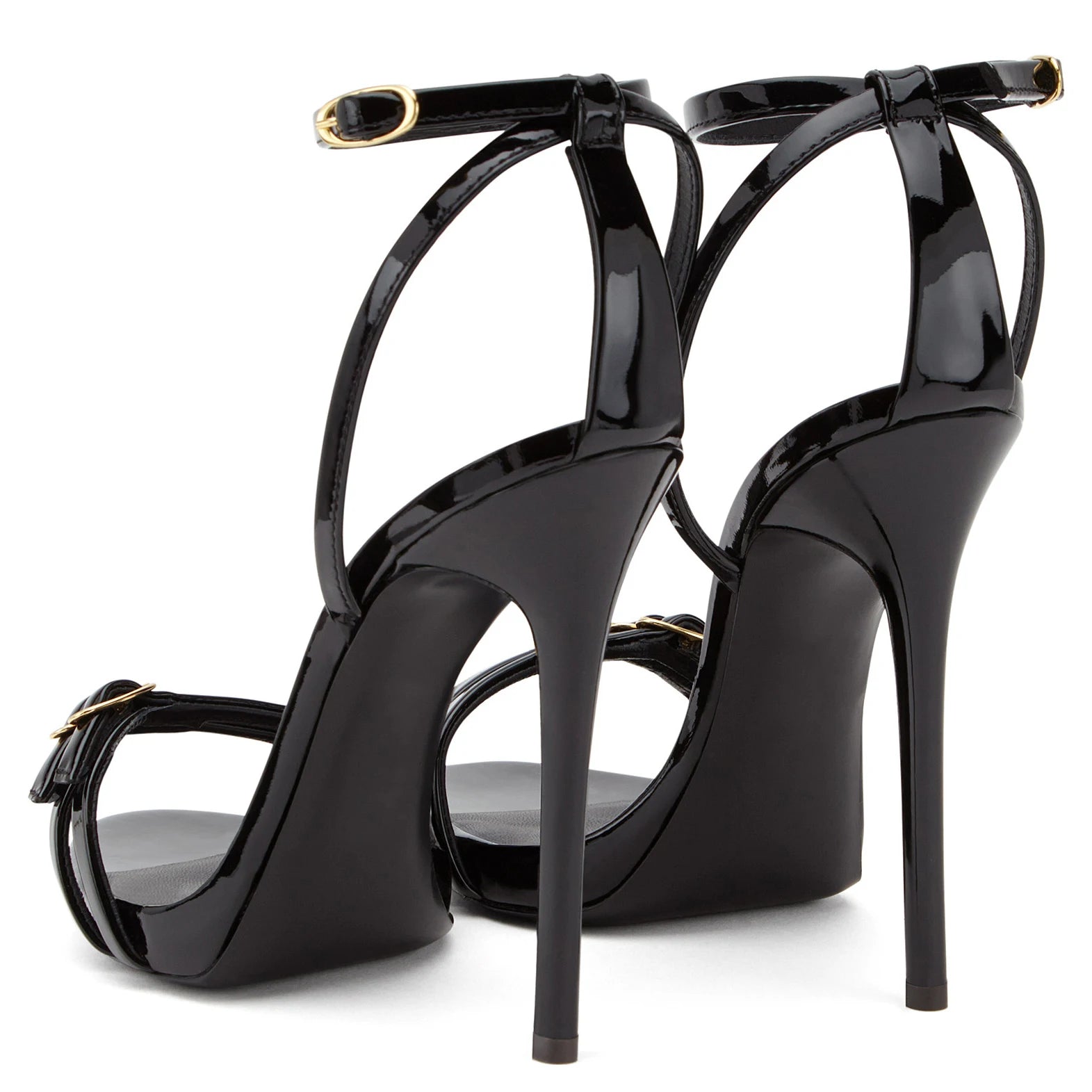 Evening Dress Heels Sexy Ladies Party Stiletto Shoes Big Size 2018 Women Black Patent Leather Strappy High Heel Platform Sandals