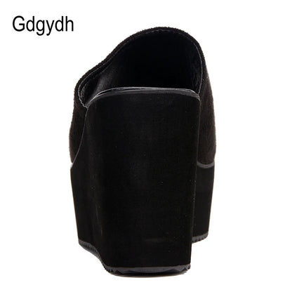Gdgydh Damen Slip-On Sommer Keilsandalen Plateau High Heels Mode Offene Spitze Freizeit Damenschuhe Bequemer Aktionsverkauf
