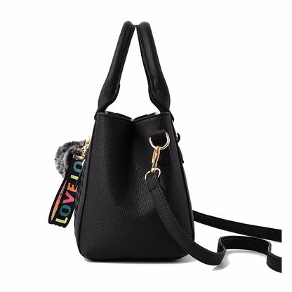 Borse a tracolla ricamate Borse da donna in pelle Borse da donna Sac a Main Borsa a mano con palla per capelli da donna