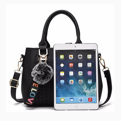 Borse a tracolla ricamate Borse da donna in pelle Borse da donna Sac a Main Borsa a mano con palla per capelli da donna