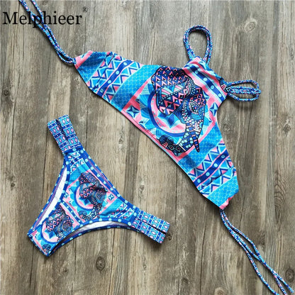 Melphieer Col roulé Débardeur Court Bikini Crochet Bikini Ensemble Maillots de Bain Femme Maillot de Bain Femme Tenue de Plage 2025 Monokini Maillot de Bain