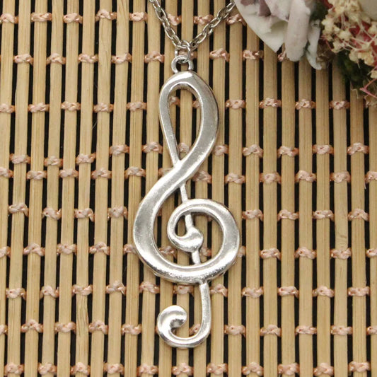 New Fashion Musical Note Pendenti Con Gemme E Perle Catena Trasversale Rotonda Corto Lungo Delle Donne Degli Uomini FAI DA TE In Argento Collana di Colore Dei Monili del Regalo