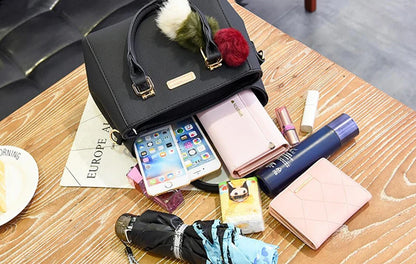 Yogodlns borsa da donna con ciondolo con perline borsa a tracolla in rilievo da donna borsa a tracolla da donna borse con palle di pelo borsa di alta qualità