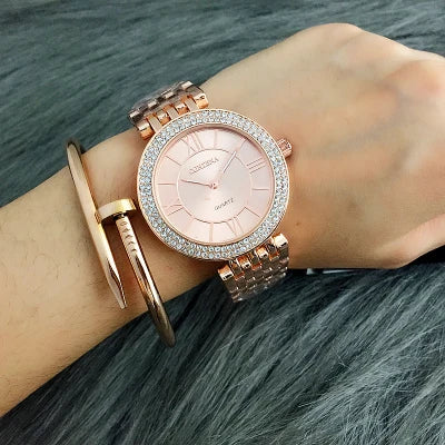 CONTENA Orologi da donna Orologio da donna con strass di moda Orologio da donna in argento di lusso delle migliori marche Orologi da donna Orologio in acciaio pieno reloj mujer