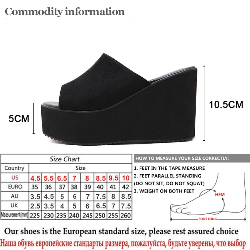 Gdgydh Damen Slip-On Sommer Keilsandalen Plateau High Heels Mode Offene Spitze Freizeit Damenschuhe Bequemer Aktionsverkauf