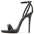 Evening Dress Heels Sexy Ladies Party Stiletto Shoes Big Size 2018 Women Black Patent Leather Strappy High Heel Platform Sandals
