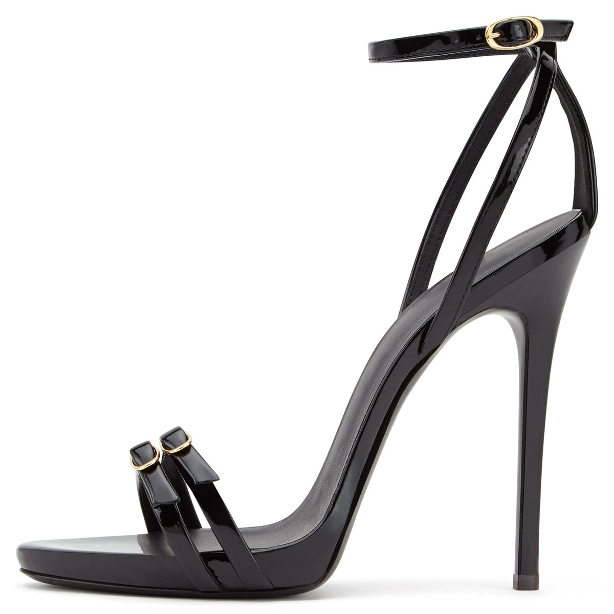 Evening Dress Heels Sexy Ladies Party Stiletto Shoes Big Size 2018 Women Black Patent Leather Strappy High Heel Platform Sandals