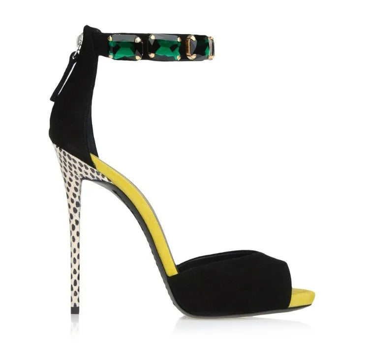 Fashion Elegant Women Crystal Rhinestone High Heel Ladies Quality Party Wear Shoes Sandals