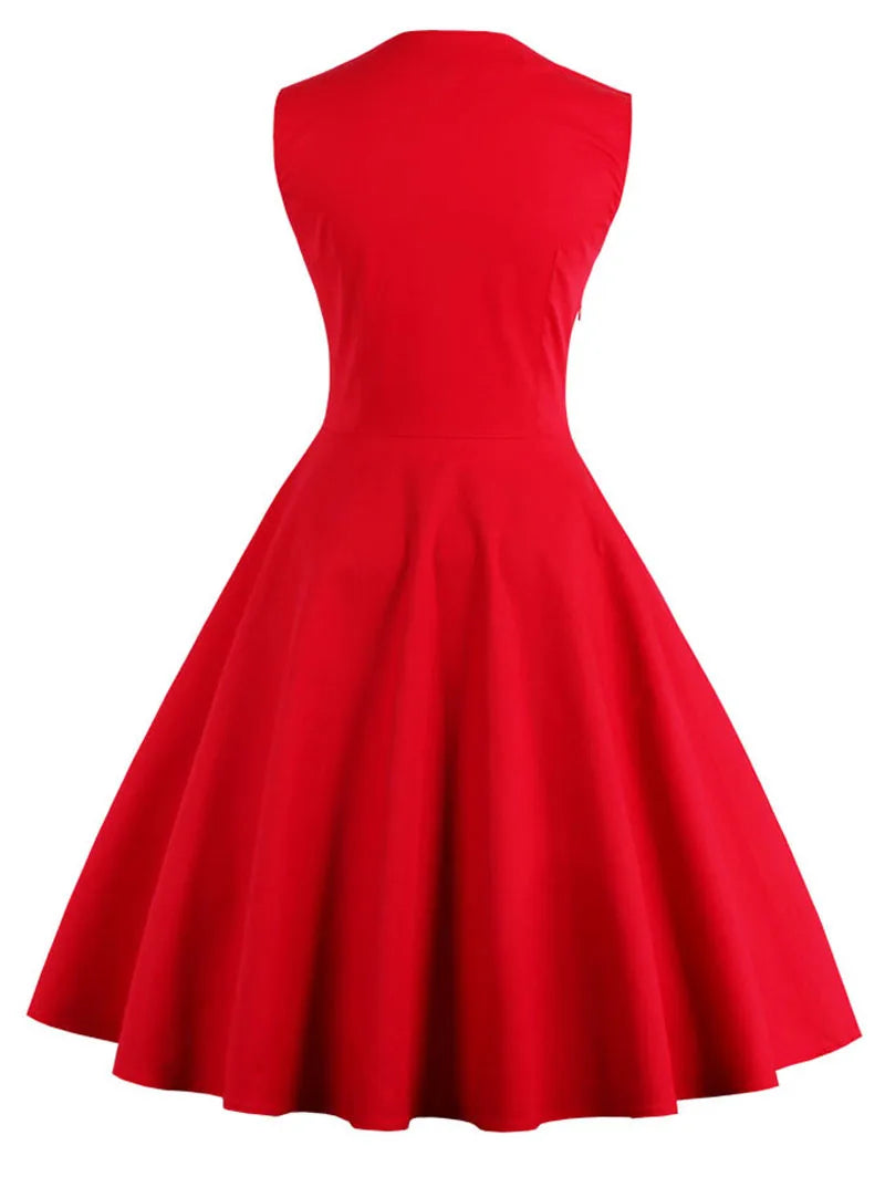 Abito da donna S-5XL, stile retrò vintage anni '50 e '60, Rockabilly, a pois, modello swing, Pin Up, per feste estive, elegante, tunica, Vestidos, casual.
