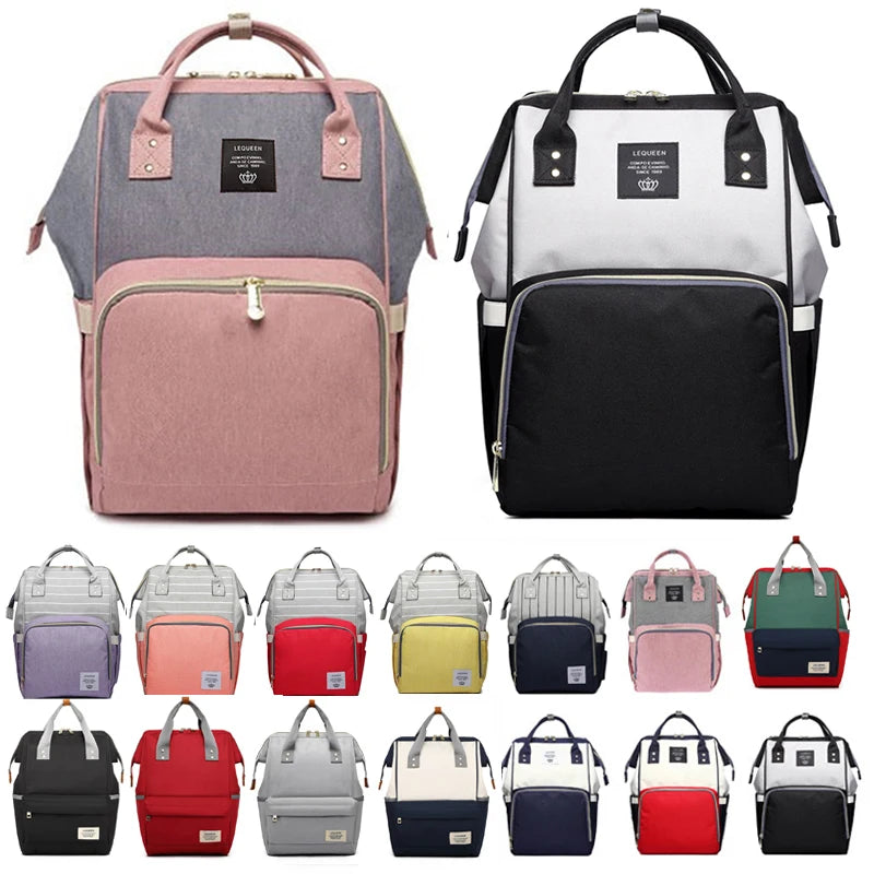 LEQUEEN Fashion Mummy borsa per pannolini di maternità borsa per bambini di grande capacità zaino da viaggio Desinger borsa per allattamento per la cura del bambino borsa per pannolini