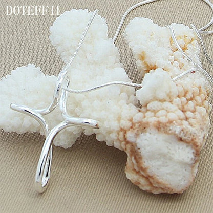 DOTEFFIL Collana con ciondolo croce in argento sterling 925 Catena a serpente da 16-30 pollici per gioielli di fidanzamento di nozze di moda donna