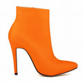 Top Leather Boots 2025 Autumn Women Shoes Fashion High Heels Zipper Breathable Short Boots Pointed Ladies Sexy Party Boots Black