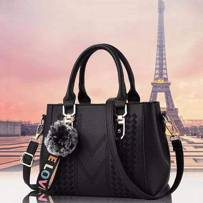 Borse a tracolla ricamate Borse da donna in pelle Borse da donna Sac a Main Borsa a mano con palla per capelli da donna