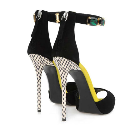 Fashion Elegant Women Crystal Rhinestone High Heel Ladies Quality Party Wear Shoes Sandals