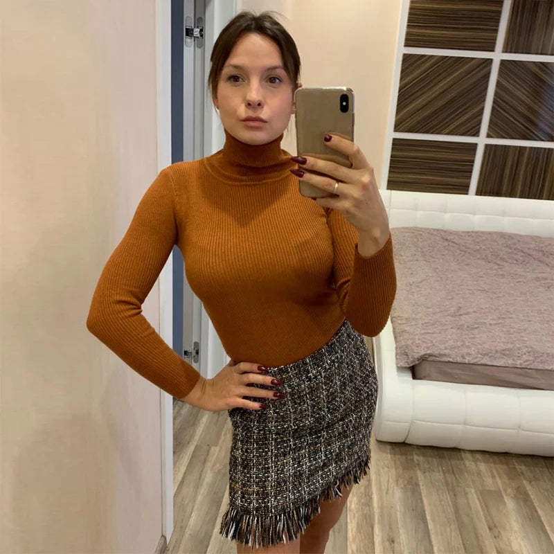 Maglioni da donna 2023 top invernali maglione a collo alto donna Pullover sottile maglione lavorato a maglia Pull Femme Hiver Truien Dames nuovo