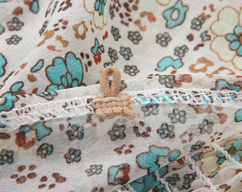 TEELYNN boho abito lungo Vintage 2023 stampa floreale Chiffon manica a tre quarti scollo a v estate Gypsy Hippie abiti da donna vestidos