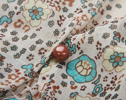 TEELYNN boho abito lungo Vintage 2023 stampa floreale Chiffon manica a tre quarti scollo a v estate Gypsy Hippie abiti da donna vestidos