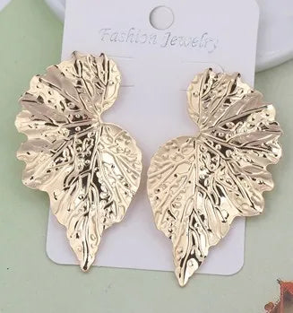 Moda geometrica color oro Ginkgo Biloba forma di foglia orecchino a goccia personalità creativa semplice punk donna ciondola gioielli orecchino