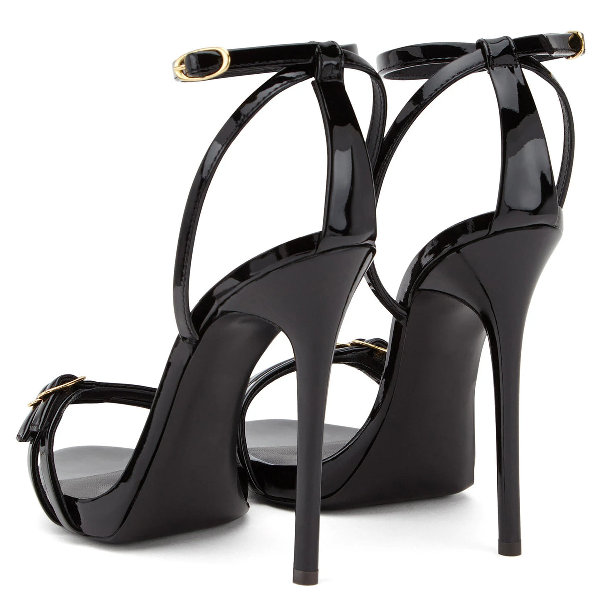 Evening Dress Heels Sexy Ladies Party Stiletto Shoes Big Size 2018 Women Black Patent Leather Strappy High Heel Platform Sandals