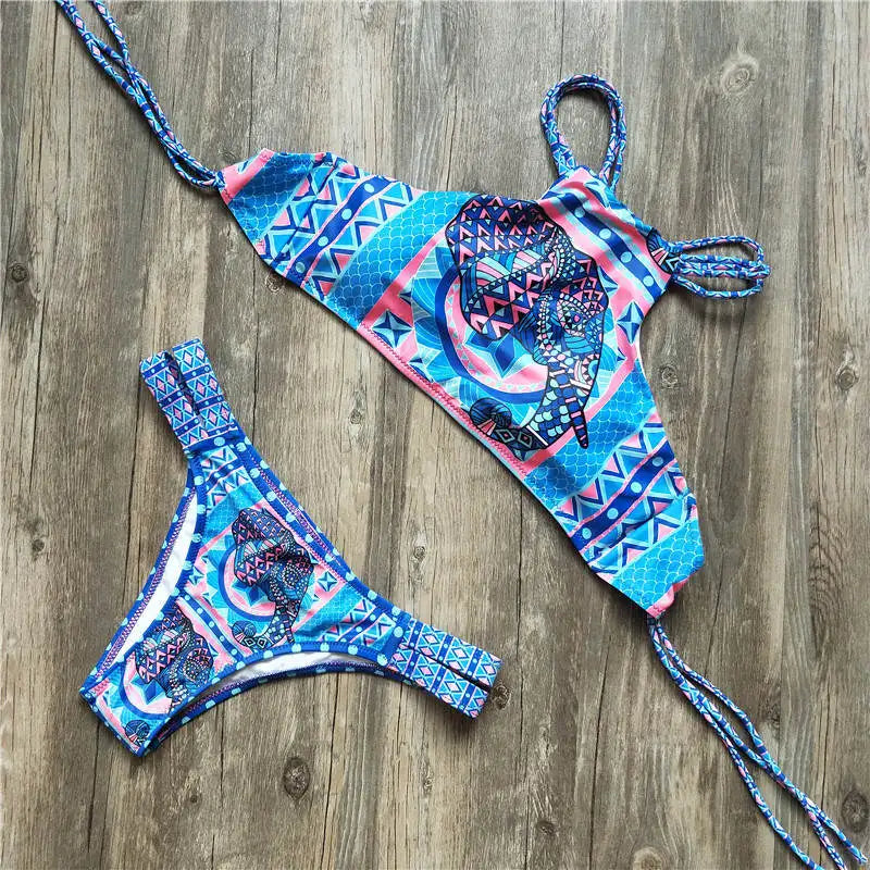 Melphieer Col roulé Débardeur Court Bikini Crochet Bikini Ensemble Maillots de Bain Femme Maillot de Bain Femme Tenue de Plage 2025 Monokini Maillot de Bain