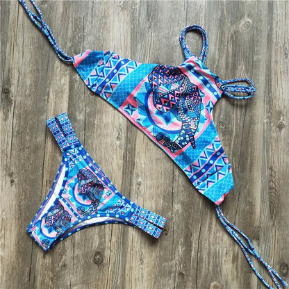 Melphieer Col roulé Débardeur Court Bikini Crochet Bikini Ensemble Maillots de Bain Femme Maillot de Bain Femme Tenue de Plage 2025 Monokini Maillot de Bain