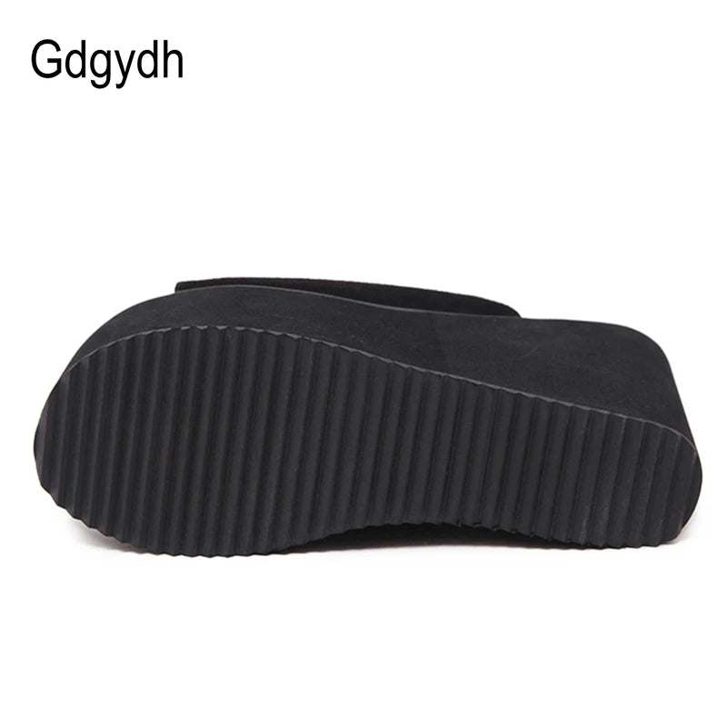 Gdgydh Damen Slip-On Sommer Keilsandalen Plateau High Heels Mode Offene Spitze Freizeit Damenschuhe Bequemer Aktionsverkauf