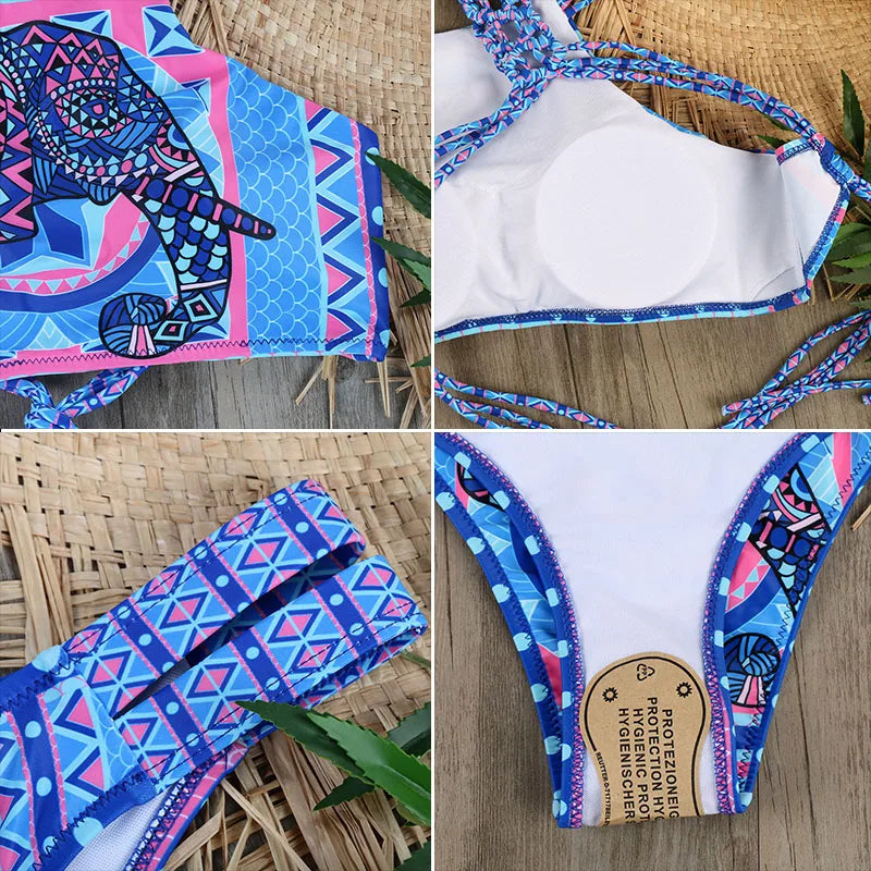 Melphieer Col roulé Débardeur Court Bikini Crochet Bikini Ensemble Maillots de Bain Femme Maillot de Bain Femme Tenue de Plage 2025 Monokini Maillot de Bain