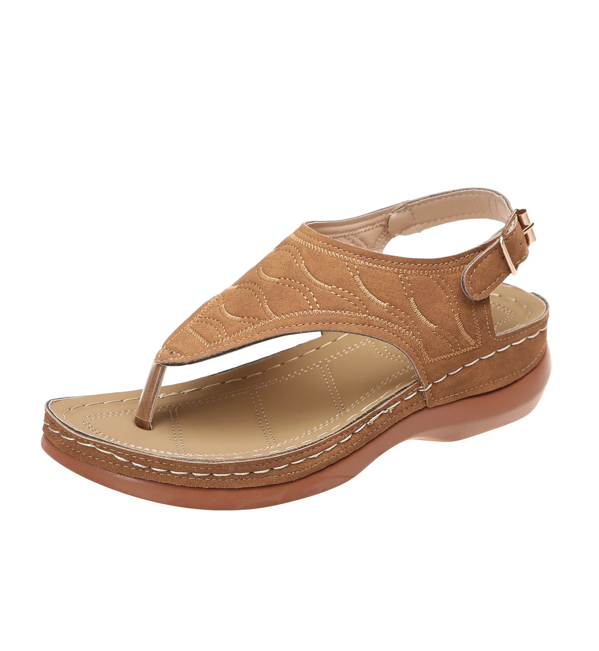 Women's Plus Size Summer Flat Sandals Roman Buckle Design Height Increasing Outdoor Stock Wholesale