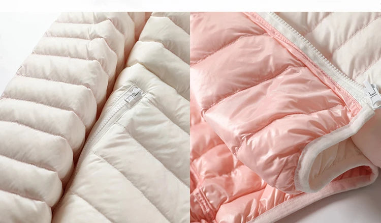 Piumino da donna bianco anatra 2021 nuovo piumino portatile con cappuccio Double face cappotto invernale da donna ultraleggero parka caldo