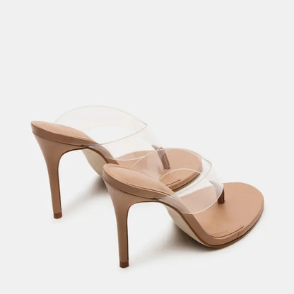 Custom Women's Lightweight High-Heeled Sandals Summer Antislip Clear Upper Breathable Height Increasing Heel Sexy Style
