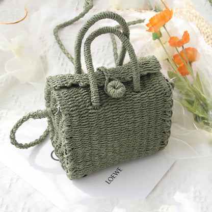 Gusure Ladies Summer Straw Woven Crossbody Bags Casual Small Hasp Shoulder Bag rafia Square Rattan Messenger Bag borse borsa
