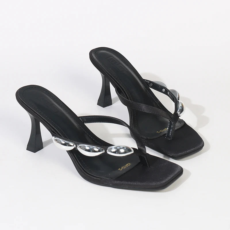 Y 36-42 Sandales grande taille pour femmes à la mode, sandales simples à talons aiguilles, polyvalentes, sexy, pour soirée