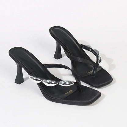 Y 36-42 Sandales grande taille pour femmes à la mode, sandales simples à talons aiguilles, polyvalentes, sexy, pour soirée