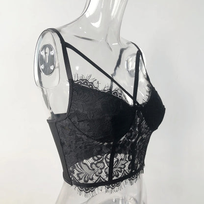 Haut à lacets sexy et perspective pour femmes SML et soutien-gorge à bretelles cil, nouvelle mode d'été, coupe ajustée, style fille sexy