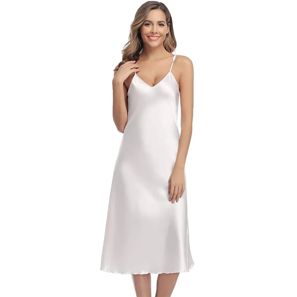 Camicia da notte estiva Ruffles Lady Nightwear camicia da notte raso senza spalline gonna intimo Lingerie Sexy vestiti per la casa accappatoio