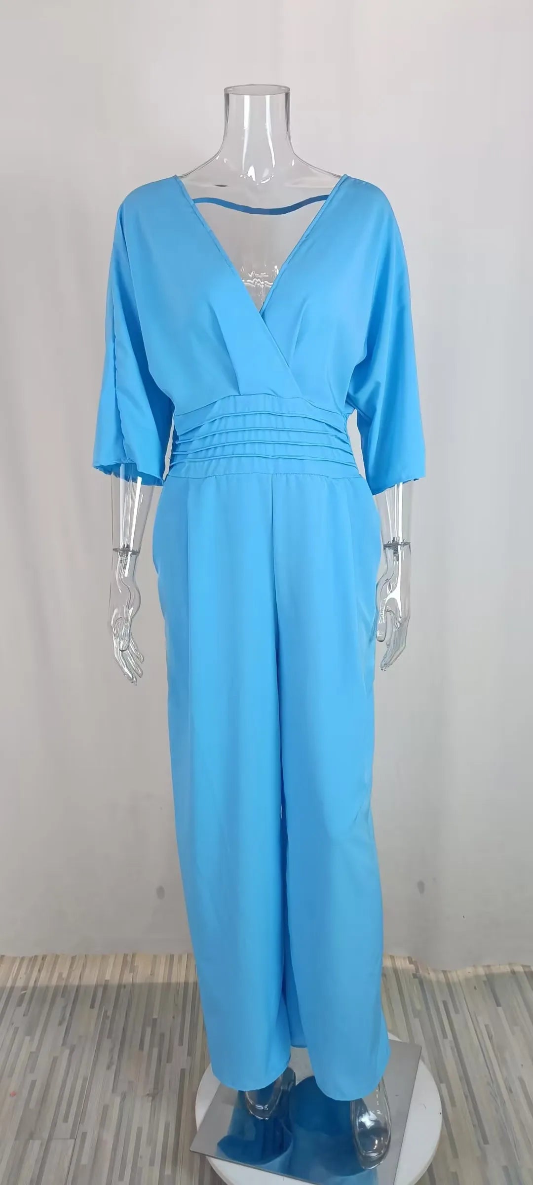 Combinaison élégante d'hiver pour femmes S-3XL, à manches courtes, col en V, couleur unie, style décontracté européen et américain.