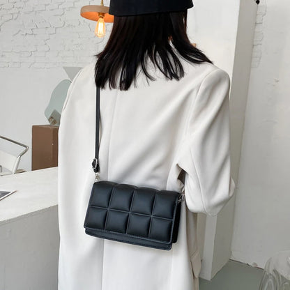 Nuove borse a tracolla moda tinta unita borsa a tracolla da viaggio femminile plaid piccole borse a tracolla in pelle PU per donna