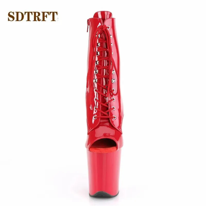 SDTRFT Tacchi a spillo 20 cm Tacchi sottili Stivaletti piattaforme trasparenti scarpe Donna Botas Mujer Décolleté da festa Sandali open toe estivi