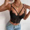 Haut à lacets sexy et perspective pour femmes SML et soutien-gorge à bretelles cil, nouvelle mode d'été, coupe ajustée, style fille sexy
