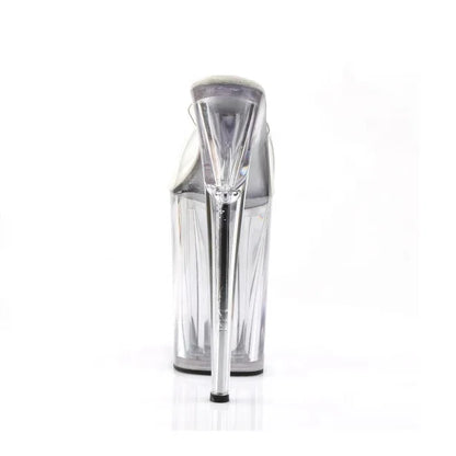 Rncksi 23cm 9 Inch Crystal Transparent Sole Platform Open Toe PVC High Heels Sandals with Sequins Sexy Design Height Increasing